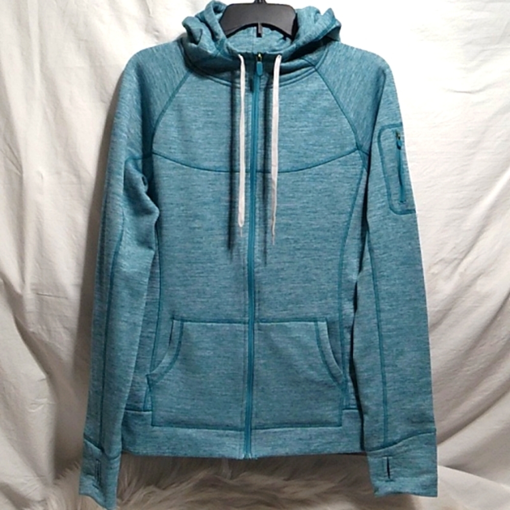 (X-10) NWOT PONY Active Zip Up Jacket W/Hood & Thumbholes Sz.L